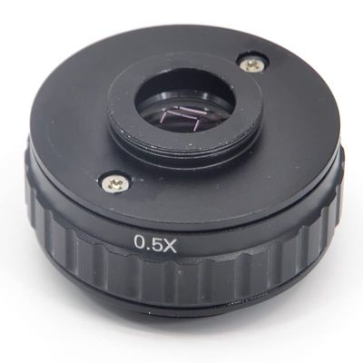 1PC Original Authentic 0.5X Focus Adjustable Microscope C Mount Adapter for New Type Trinocular Stereo Microscopio(0.5X)