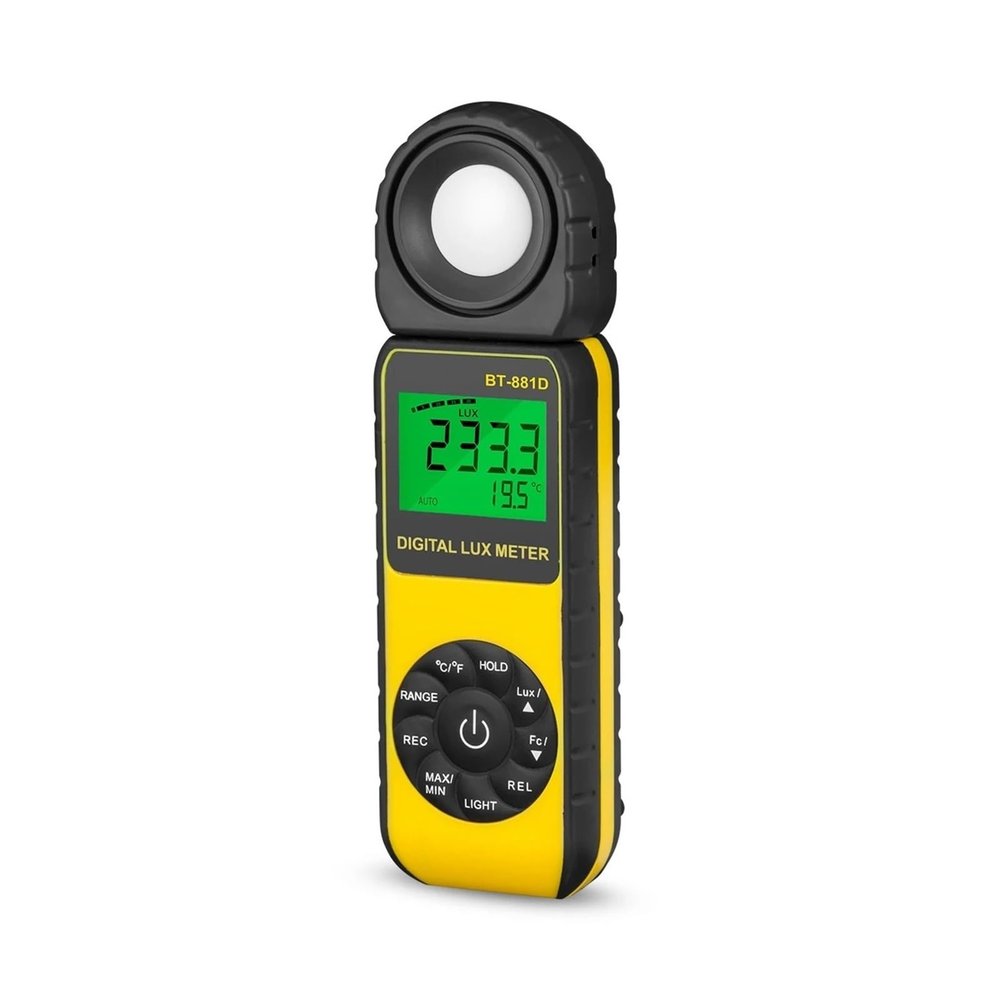 AJDFVHJF BT-881D Digital Illuminance Handheld Lux Meter 0.1~400,000 Lux 270 Rotation Sensor for LED Light Tester