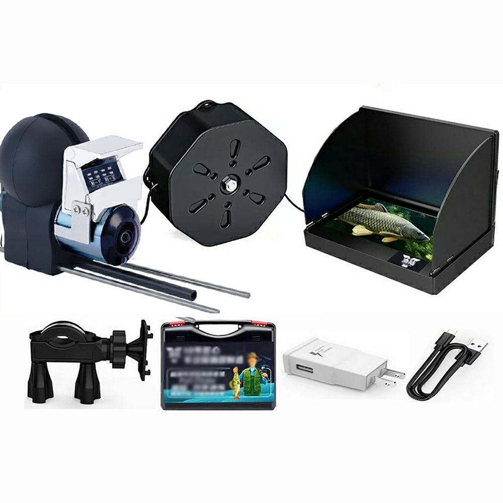XRRJFYH Fish Finders & Depth Finders, Underwater Fishing Camera with 5-inch IPS Display, with Carrying Case