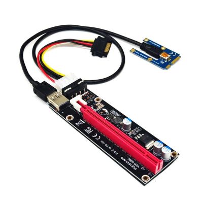 UCTUNG PCIe to PCI Express 16X Riser for External Graphics Card EXP BTC Antminer Miner MPCIe to PCI-e Slot Mining Card(Red)