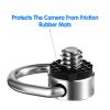 2 Pack D Ring Screw, 1/4"-20 Thread Camera Aluminum Alloy Fixing Screw with Rubber Padded Hinged Holder Quick Release Wrist Strap Sling Accessories for Tripod Camera, Selfie Stick, Gimbal (Silver) view 4