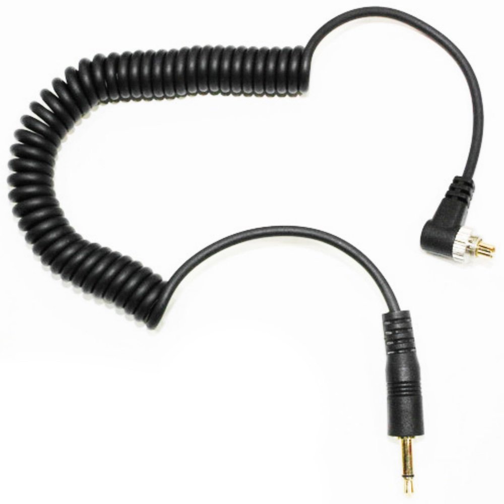 jiahesuw Piece Elbow to 3.5mm Straight Male Flashing Sync Cable Cord for 580EXII 7D 5DII 50D 40D 30D 20D 10D D300S with Screw Lock