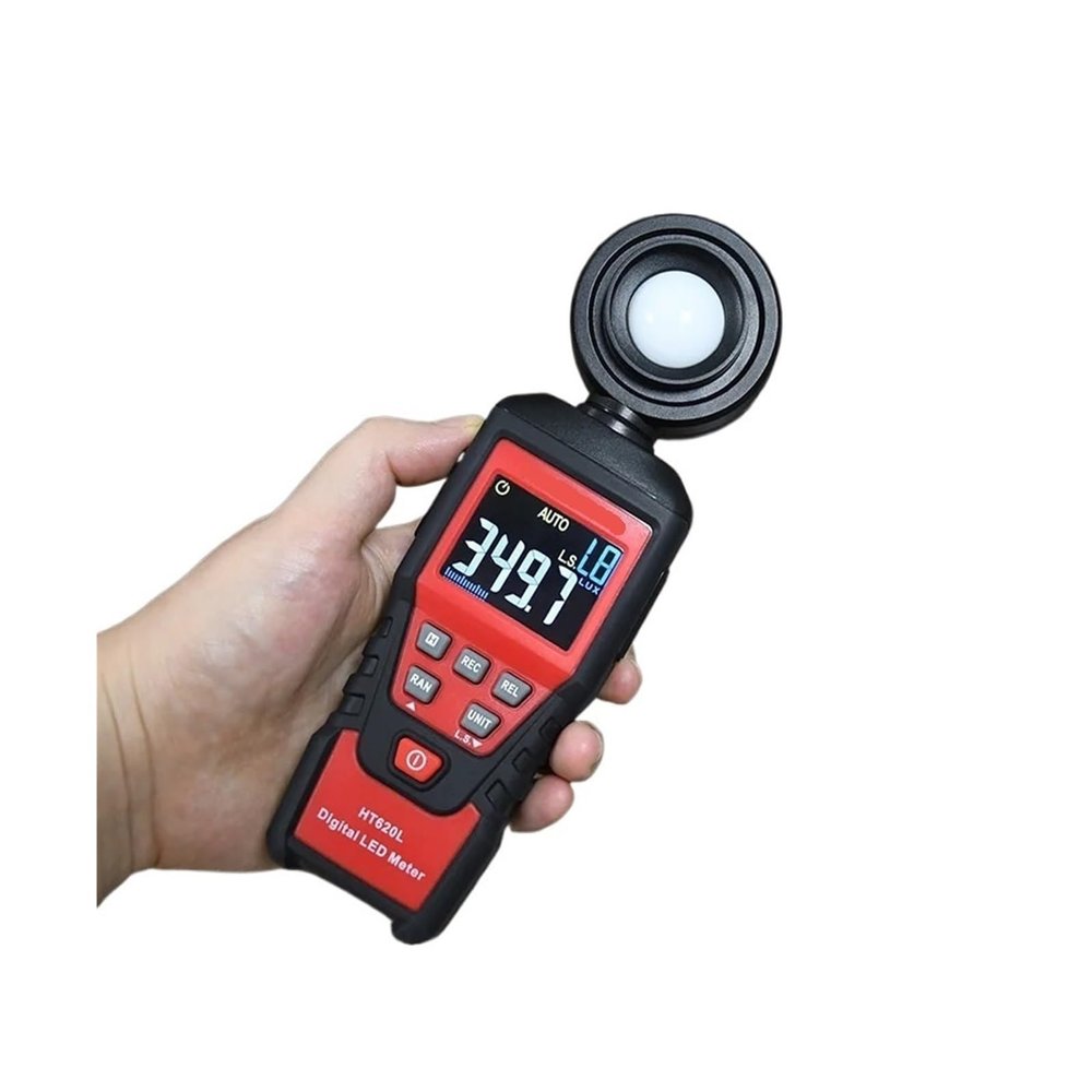 AJDFVHJF Digital Luxometer Illuminator LED Photometer Light Meter HT620 Handheld Luxmeter Lux Meter 100000LUX(HT620L Professional)