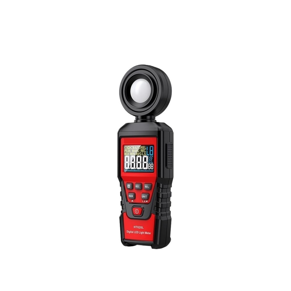 AJDFVHJF HT620 Light Meter Digital Illuminance Meter Handheld Ambient Temperature Measurer with Range up to 200,000 Lux(HT620L)