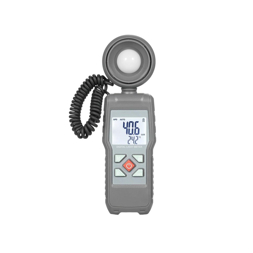 AJDFVHJF Lux Meter Digital Lux Meter Handheld Ambient Temperature Measuring Instrument 200000 Lux Lux Meter 360 Rotatable Head