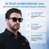 LIMU Gen 5 Smart Glasses. Al Glasses with Real-Time Al Interpreter Open-Ear Bluetooth Glasses with Speakers. Hall-Sensor Auto On/Off, Magnetic Lenses (Black & Yellow, TRGO Frame for Women & Men view 2