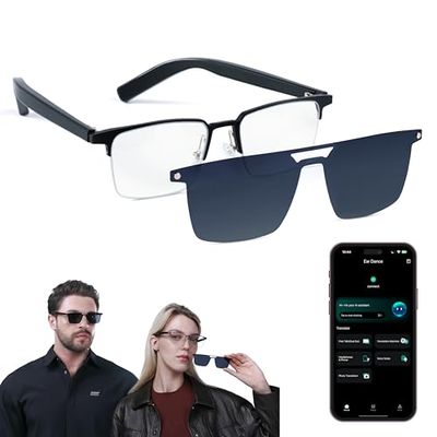 LIMU Gen 5 Smart Glasses, AI Glasses with Real-Time AI Interpreter - Open-Ear Bluetooth Glasses with Speakers, Aluminum-Magnesium Alloy Build, Auto On/Off, Magnetic Lenses for Women & Men