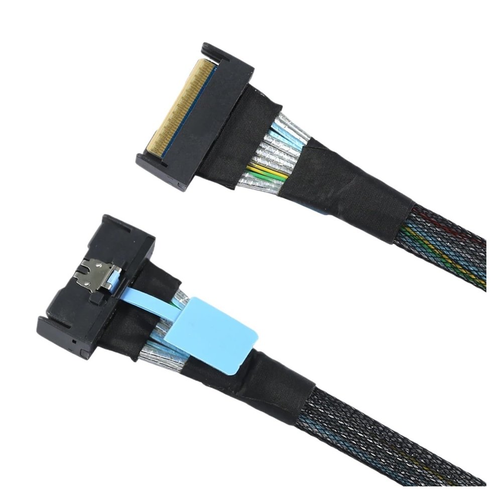 0.5M MCIO 8i 74Pin Male to MCIO PCIE 5.0 74Pin Male Extender Cord, PCI-E 5.0 MI NI Cool Edge IO MCIO Cable