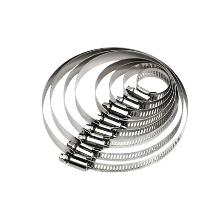 10pcs 8mm-700mm Stainless Steel Adjustable Drive Hose Clamp Fuel Line Worm Size Clip Hoop Snap American Hose clamps(16-25mm)
