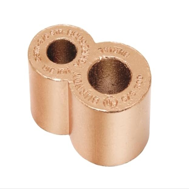 YGHR29C34 (279148) Copper Compression Figure 8 Connector 4/0 AWG (Str) to 250 kcmil, 3/4" Ground Rod