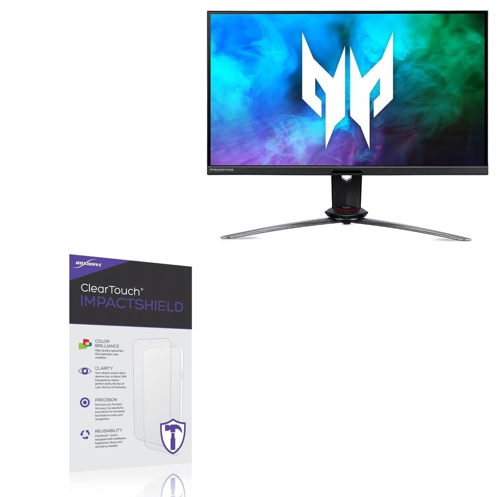 BoxWave Screen Protector Compatible With Acer Predator XB3 VisionCare (XB283K) - ClearTouch ImpactShield (2-Pack), Impenetrable Screen Protector Flexible Film