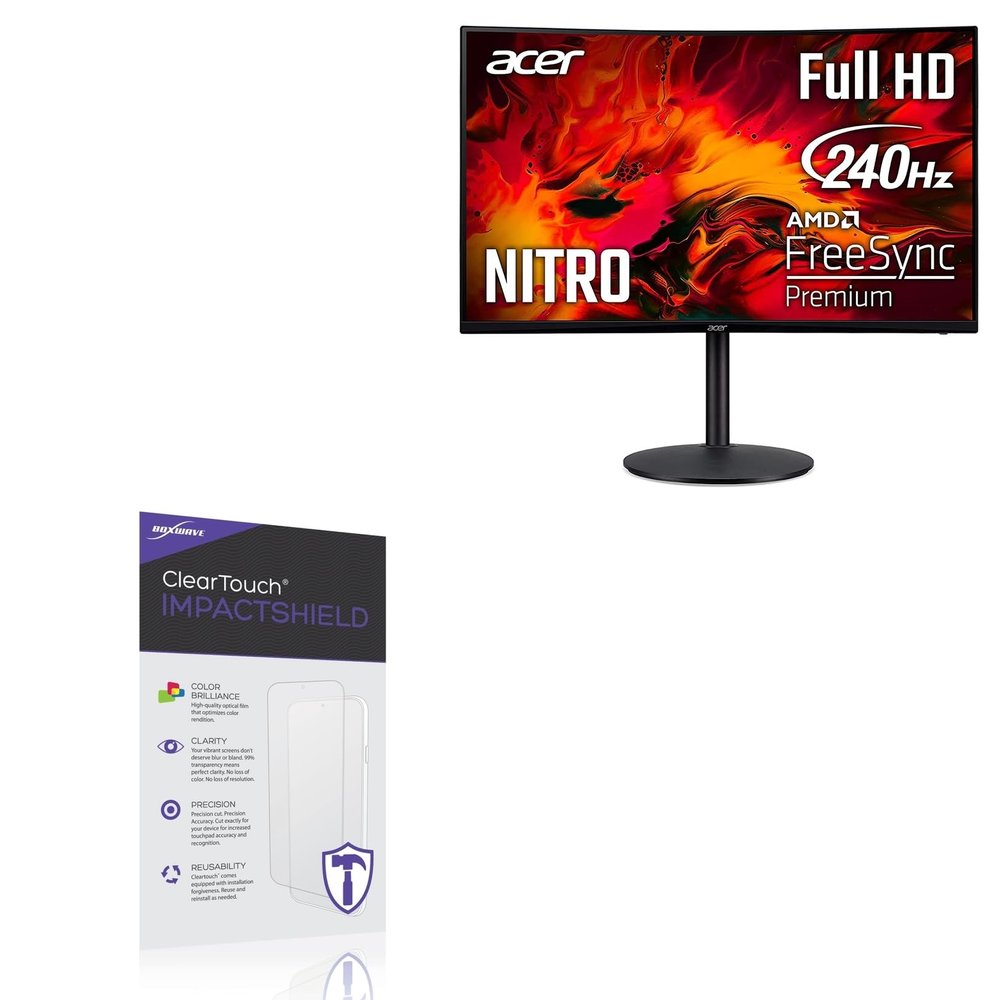 BoxWave Screen Protector Compatible With Acer Nitro XZ0 (XZ320Q) - ClearTouch ImpactShield (2-Pack), Impenetrable Screen Protector Flexible Film