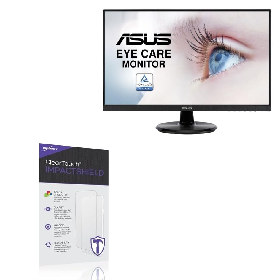 BoxWave Screen Protector Compatible With ASUS VA27DCP - ClearTouch ImpactShield (2-Pack), Impenetrable Screen Protector Flexible Film