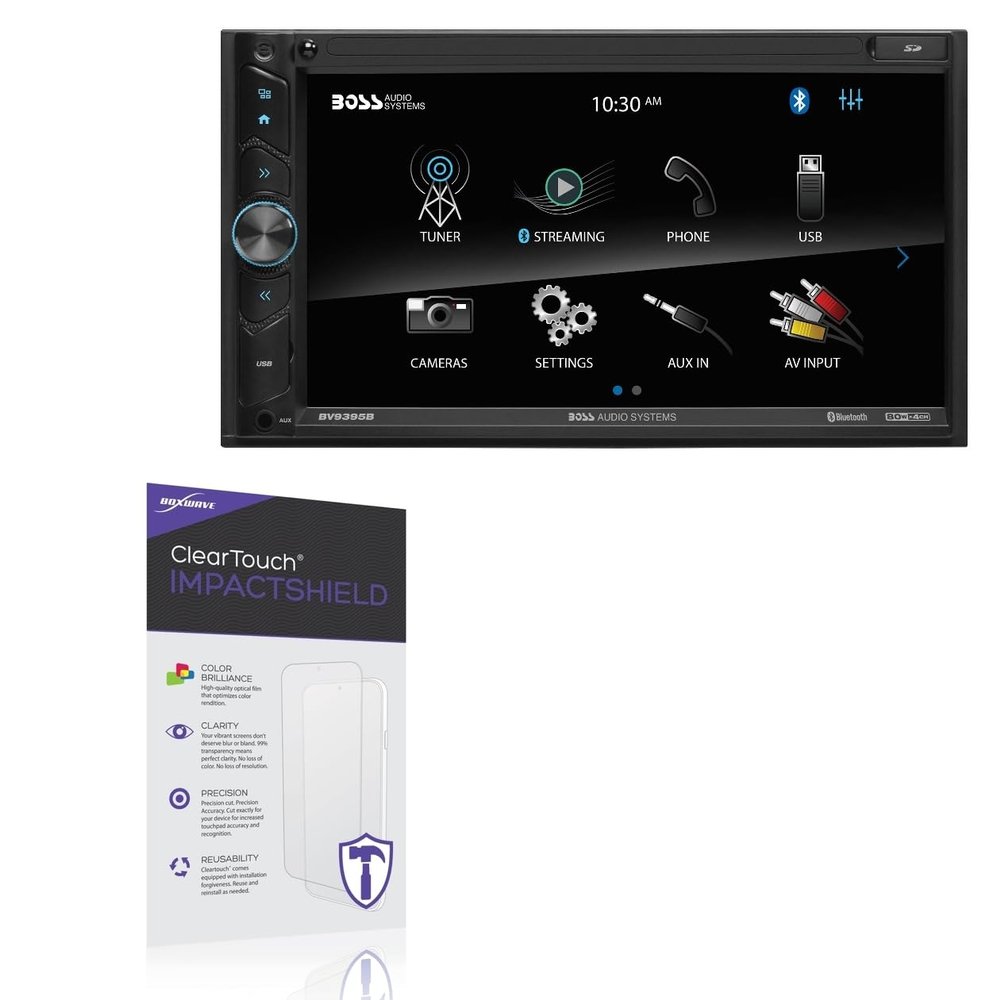 BoxWave Screen Protector Compatible With BOSS Audio BVB9395RC - ClearTouch ImpactShield (2-Pack), Impenetrable Screen Protector Flexible Film
