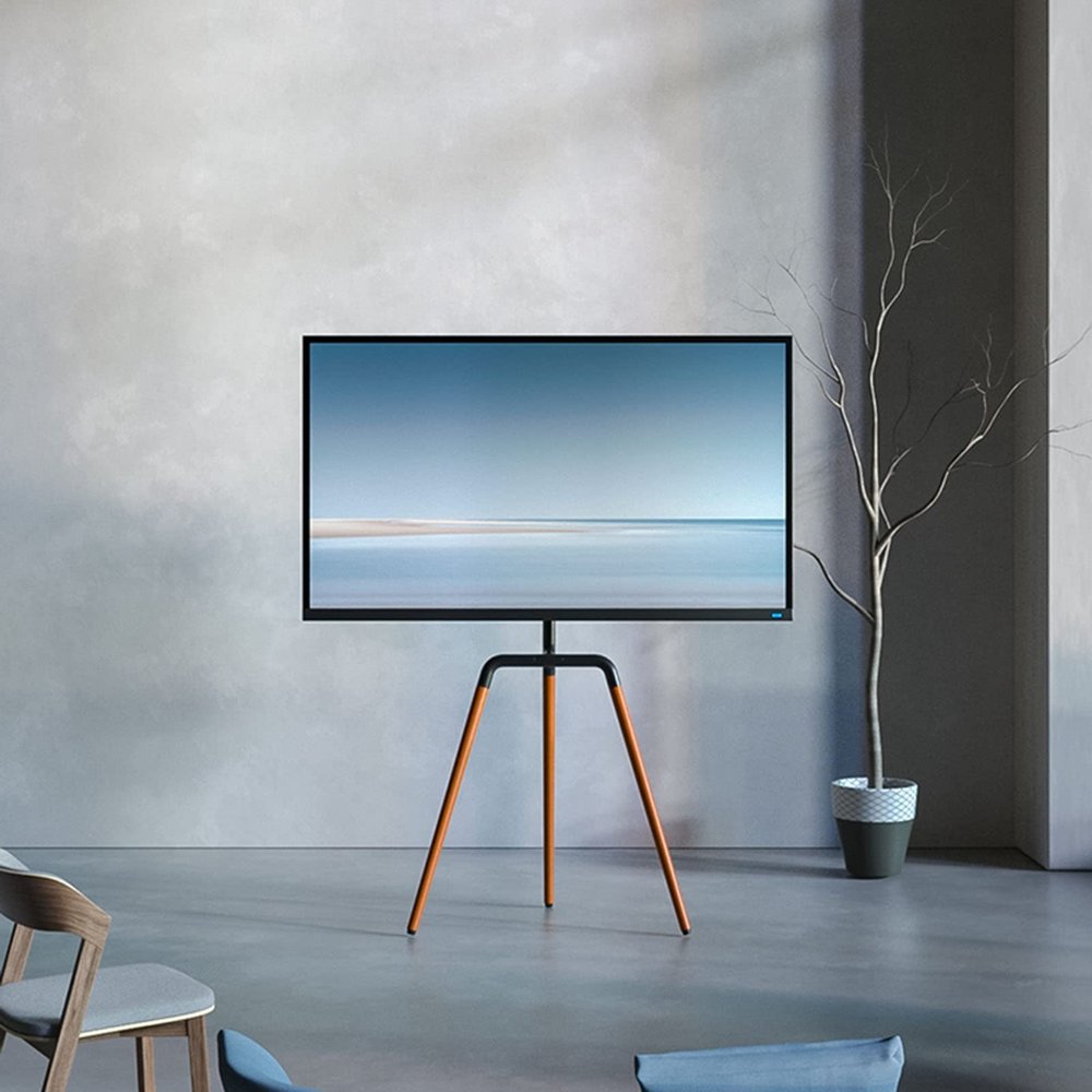 360 Swivel Tripod TV Bracket - Floor Standing Tripod TV Stand, for 32IN-65IN LCD/LED/OLED Plasma TVs, Height Adjustable Monitor Stand, Max Weight 40kg