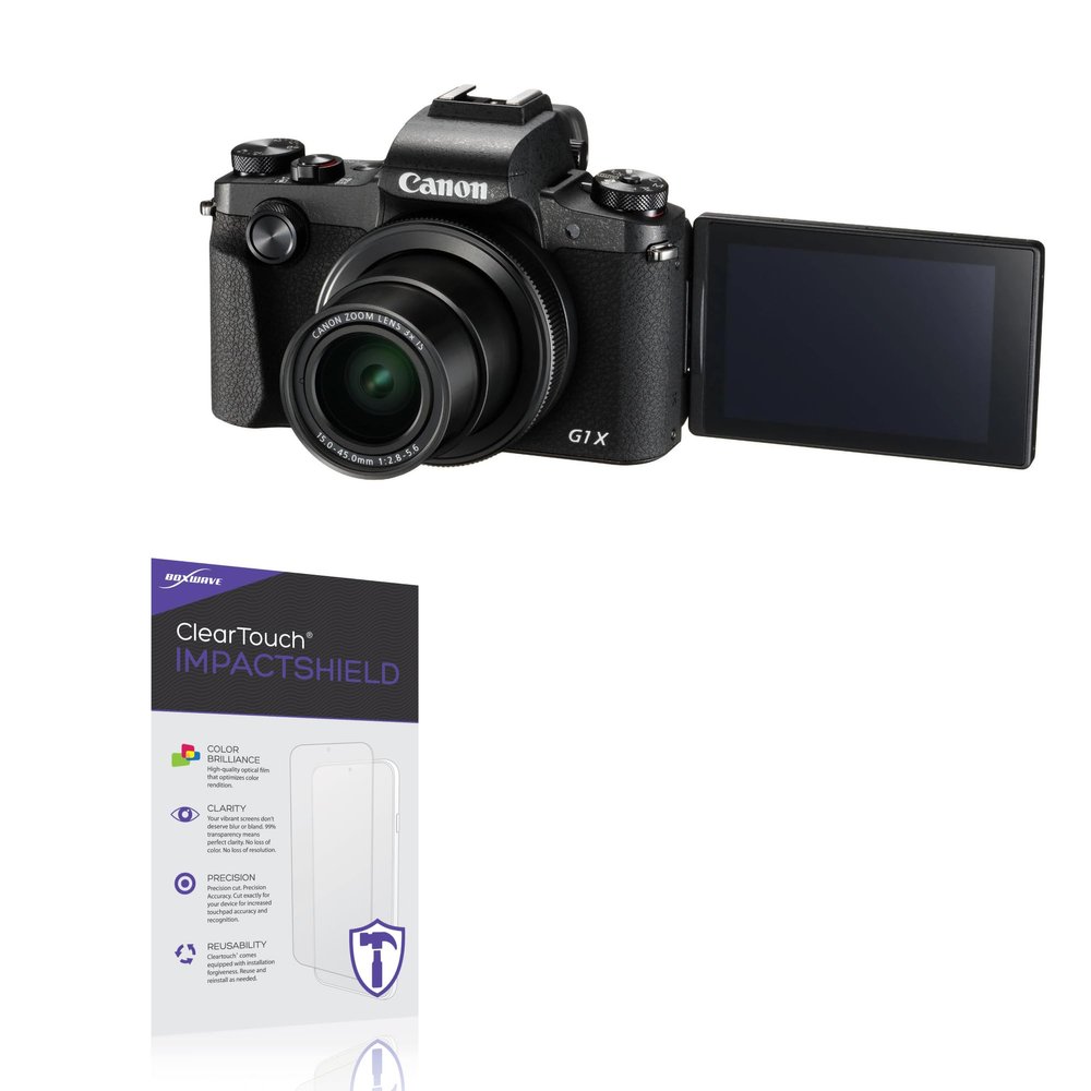 BoxWave Screen Protector Compatible With Canon PowerShot G1 X Mark III - ClearTouch ImpactShield (2-Pack), Impenetrable Screen Protector Flexible Film