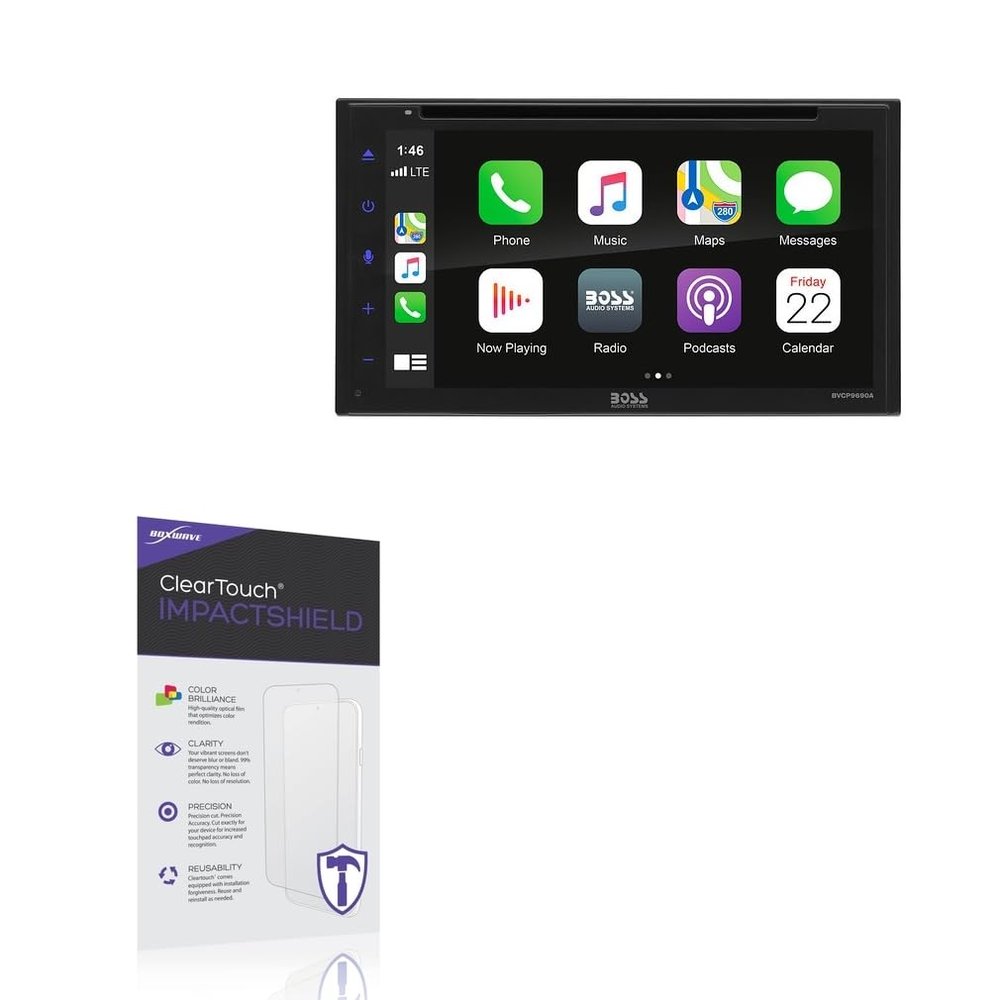 BoxWave Screen Protector Compatible With BOSS Audio BVCP9690A - ClearTouch ImpactShield (2-Pack), Impenetrable Screen Protector Flexible Film