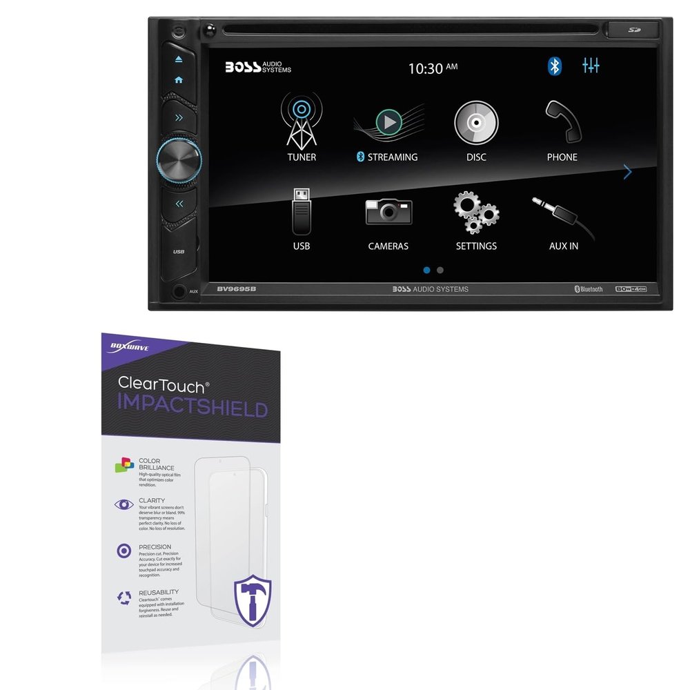 BoxWave Screen Protector Compatible With BOSS Audio BV9695B - ClearTouch ImpactShield (2-Pack), Impenetrable Screen Protector Flexible Film