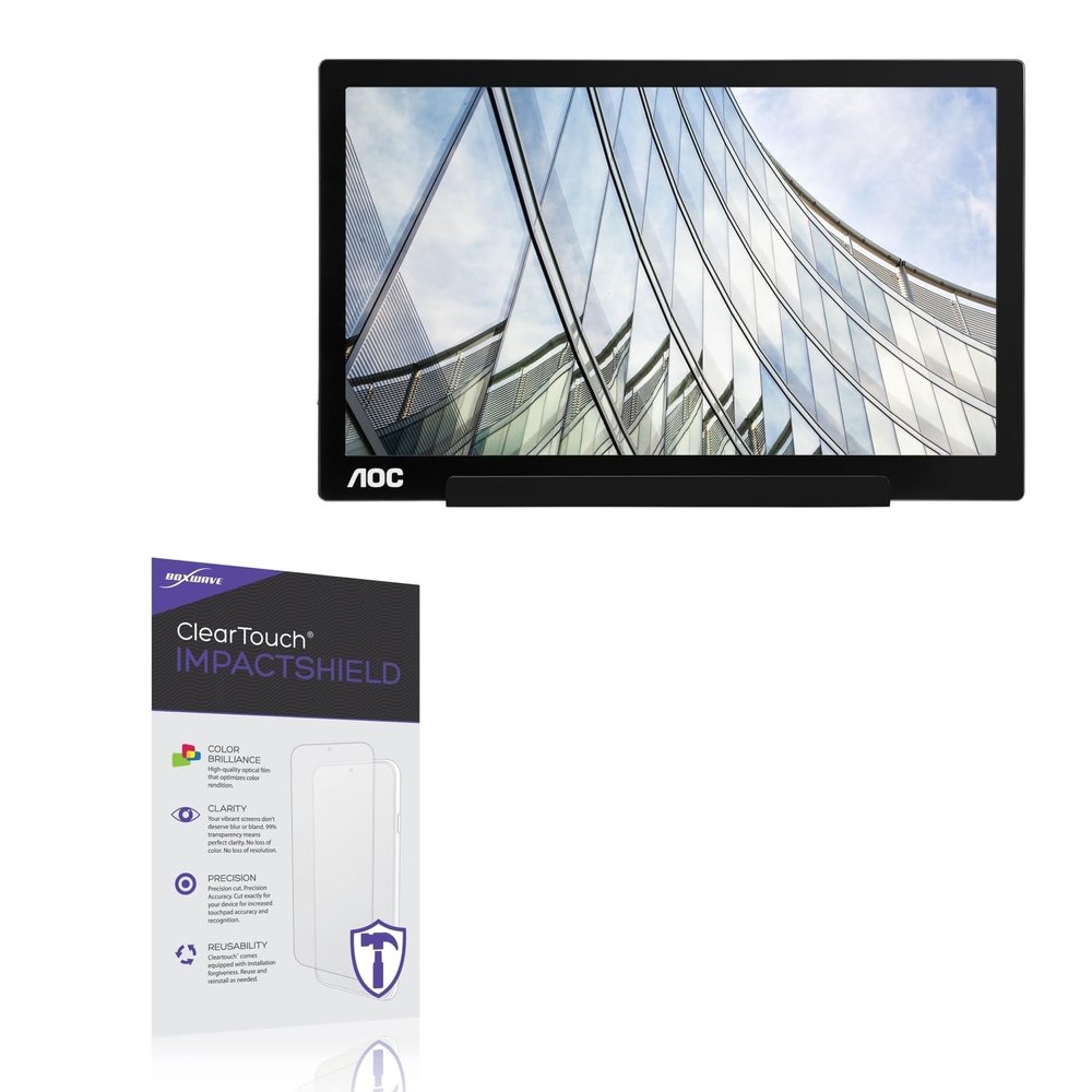 BoxWave Screen Protector Compatible With AOC Pro-line I1601FWUX - ClearTouch ImpactShield (2-Pack), Impenetrable Screen Protector Flexible Film