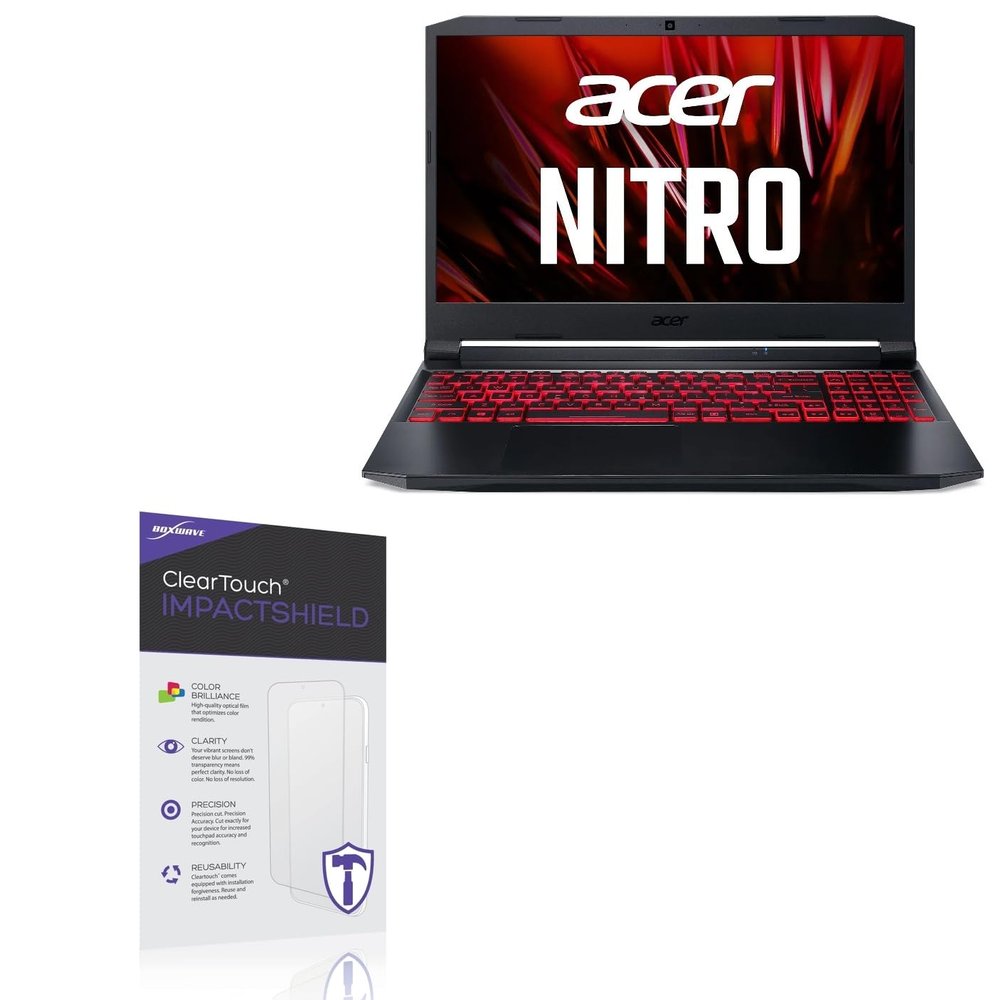 BoxWave Screen Protector Compatible With Acer Nitro 5 (AN515-57) - ClearTouch ImpactShield (2-Pack), Impenetrable Screen Protector Flexible Film