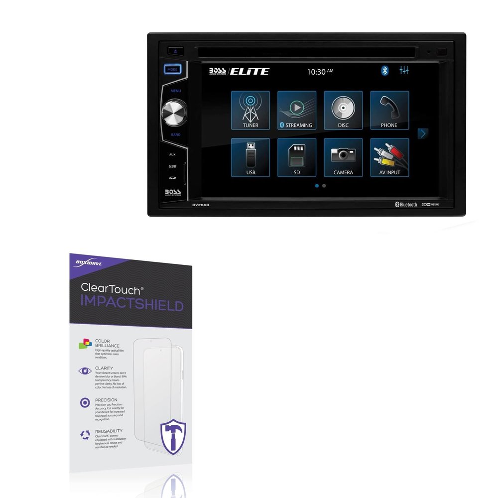 BoxWave Screen Protector Compatible With BOSS Audio BV755BLC - ClearTouch ImpactShield (2-Pack), Impenetrable Screen Protector Flexible Film