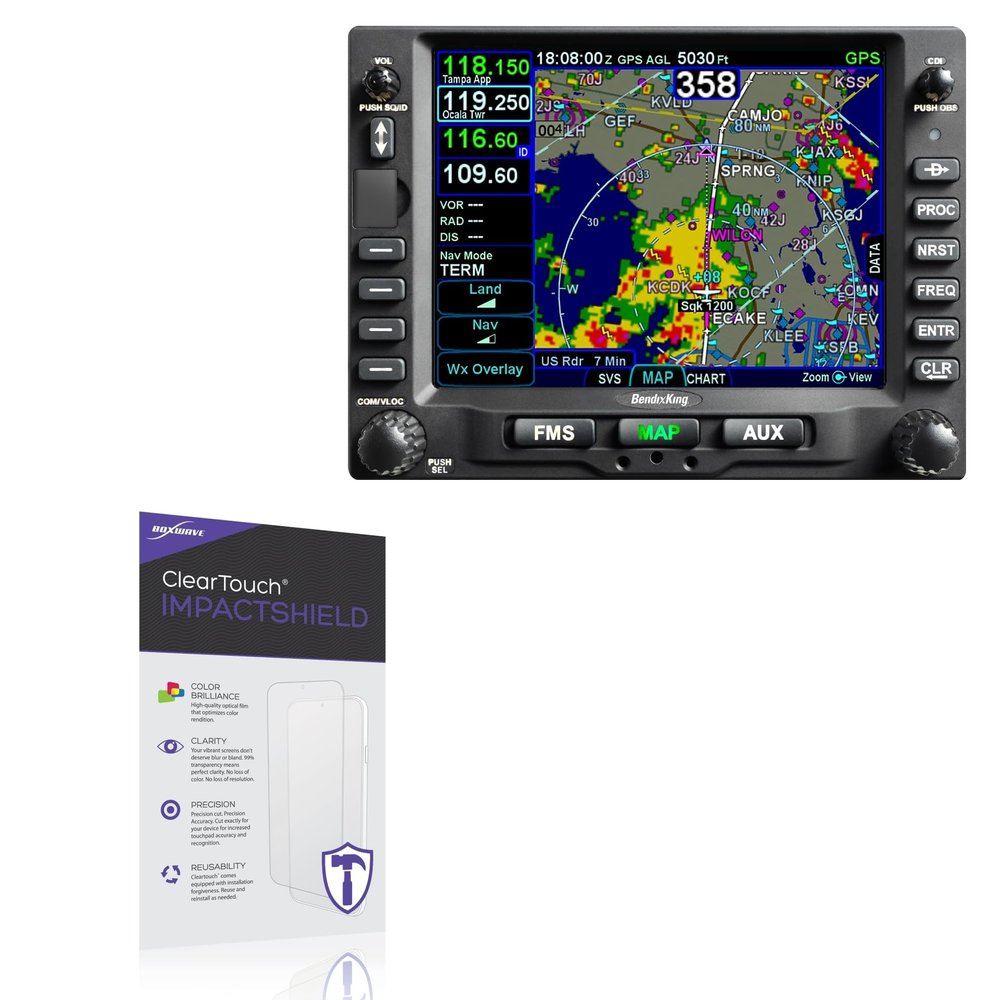 BoxWave Screen Protector Compatible With BendixKing AeroNav 900 - ClearTouch ImpactShield (2-Pack), Impenetrable Screen Protector Flexible Film
