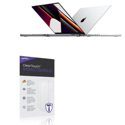 BoxWave Screen Protector Compatible With Apple MacBook Pro 16" (2021) - ClearTouch ImpactShield (2-Pack), Impenetrable Screen Protector Flexible Film