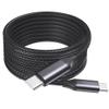 BoxWave Cable Compatible with Smartisan Pro 2S - DirectSync PD Cable (10ft) - USB-C to USB-C (100W), Long Type C Braided Nylon Alloy Fast Charge - Jet Black view 2