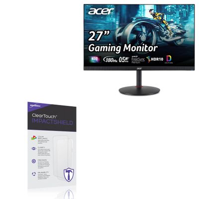 BoxWave Screen Protector Compatible With Acer Nitro XV271U (27") - ClearTouch ImpactShield (2-Pack), Impenetrable Screen Protector Flexible Film