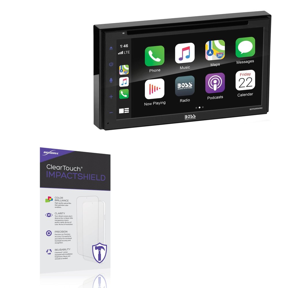 BoxWave Screen Protector Compatible With BOSS Audio BVCA9690RC - ClearTouch ImpactShield (2-Pack), Impenetrable Screen Protector Flexible Film