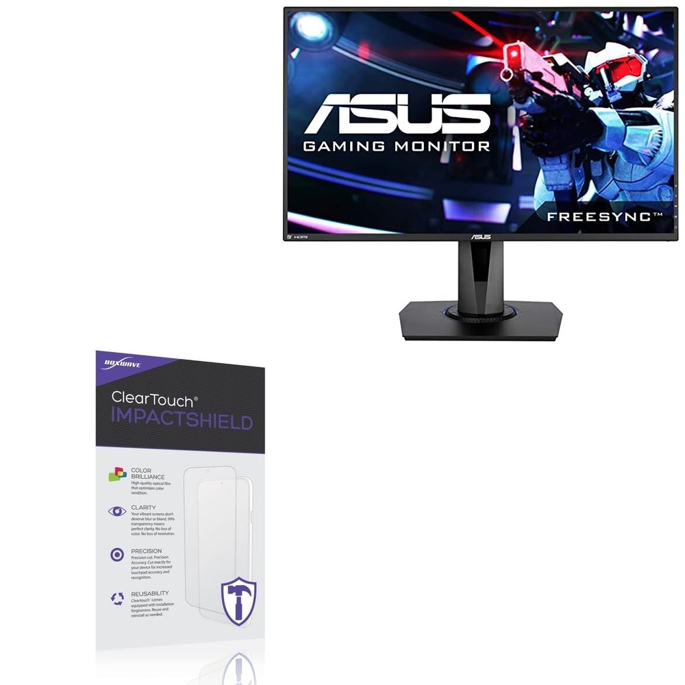 BoxWave Screen Protector Compatible With ASUS VG275Q - ClearTouch ImpactShield (2-Pack), Impenetrable Screen Protector Flexible Film