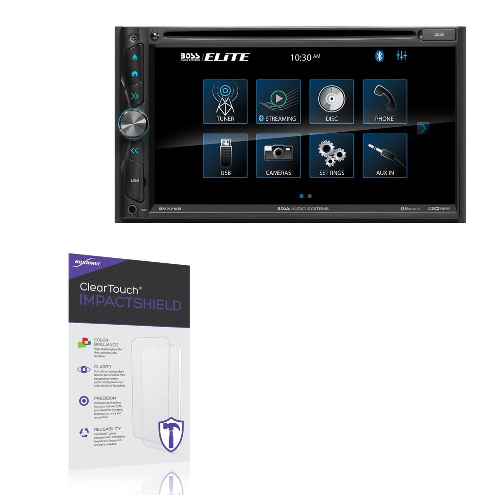 BoxWave Screen Protector Compatible With BOSS Audio BV775BLC - ClearTouch ImpactShield (2-Pack), Impenetrable Screen Protector Flexible Film