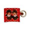 Sonix Quilted Earbud Pouch | Premium Cotton Bag Charm for AirPods, Keychain Storage Case Cover with Carabiner Ring | Red Monchhichi view 1