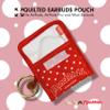 Sonix Quilted Earbud Pouch | Premium Cotton Bag Charm for AirPods, Keychain Storage Case Cover with Carabiner Ring | Red Monchhichi view 2