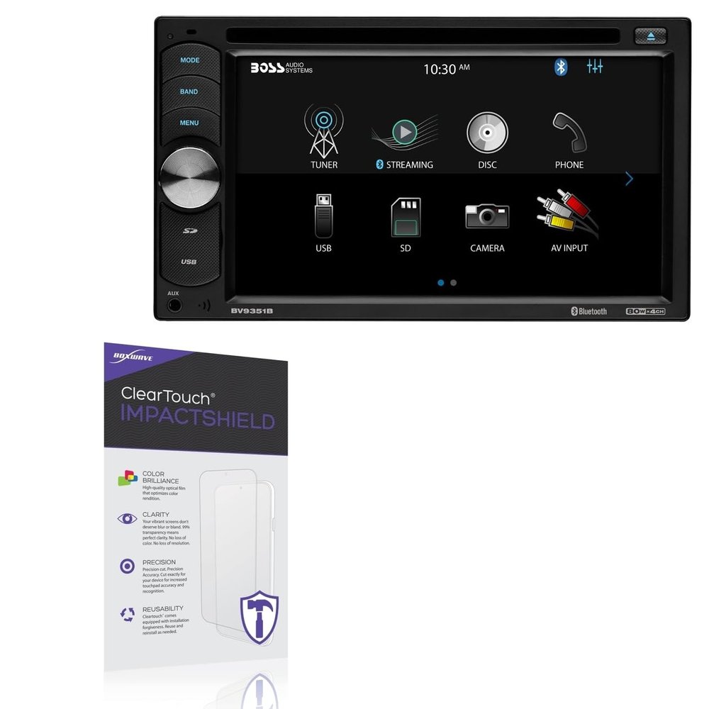 BoxWave Screen Protector Compatible With BOSS Audio BVB9351RC - ClearTouch ImpactShield (2-Pack), Impenetrable Screen Protector Flexible Film