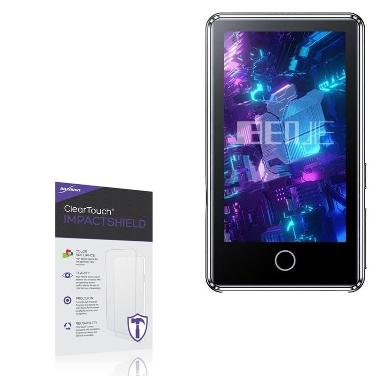 BoxWave Screen Protector Compatible With Benjie MP4 Player C37 - ClearTouch ImpactShield (2-Pack), Impenetrable Screen Protector Flexible Film