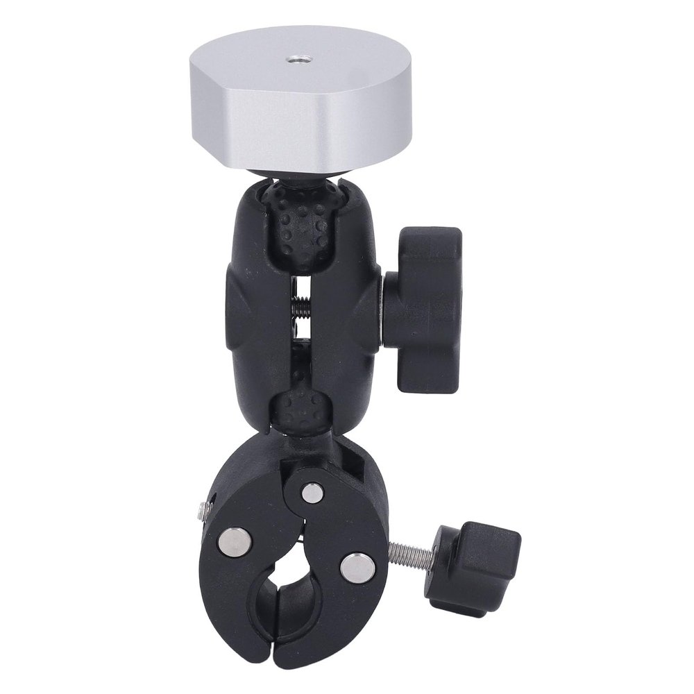 Aramox Satellite Mounting Bracket Adjustable Aluminum Alloy Strong Clamp for Mini Installation in RVs Poles - Durable Adapter Set for Outdoor Enthusiasts (Silver Adapter)