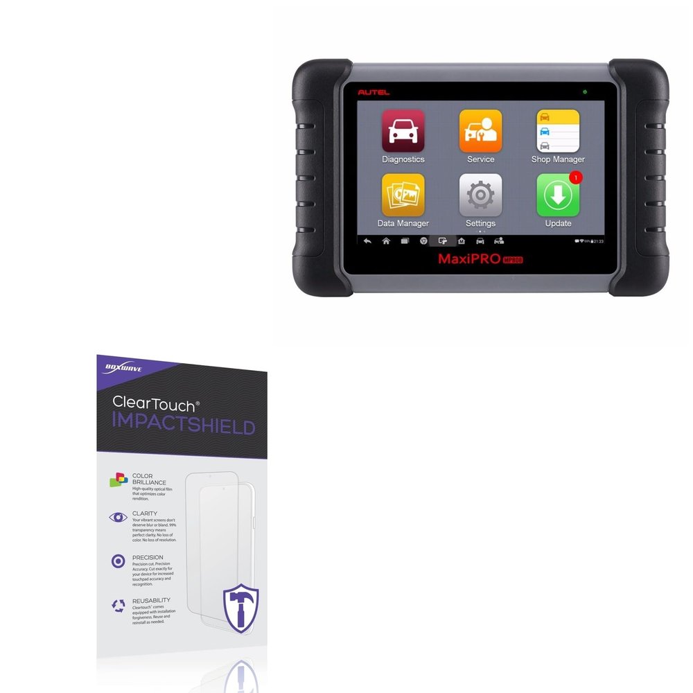 BoxWave Screen Protector Compatible With Autel MaxiPRO MP808 - ClearTouch ImpactShield (2-Pack), Impenetrable Screen Protector Flexible Film