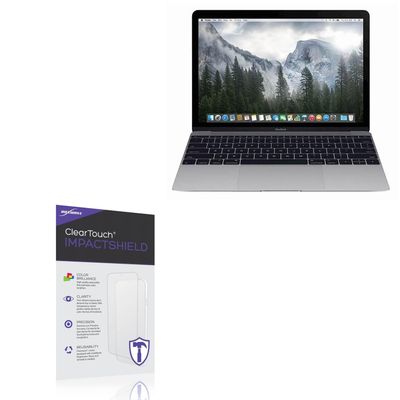 BoxWave Screen Protector Compatible With Apple MacBook 12" (Retina 2015) - ClearTouch ImpactShield (2-Pack), Impenetrable Screen Protector Flexible Film