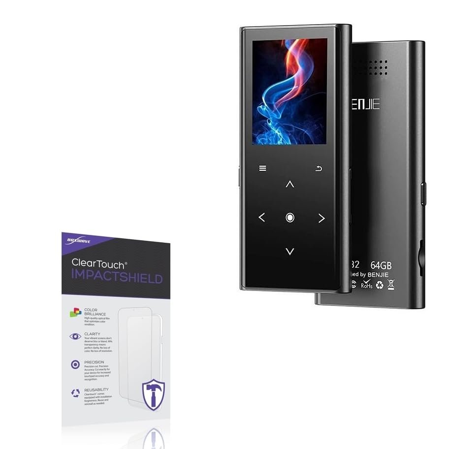 BoxWave Screen Protector Compatible With Benjie MP3 Player B32 - ClearTouch ImpactShield (2-Pack), Impenetrable Screen Protector Flexible Film