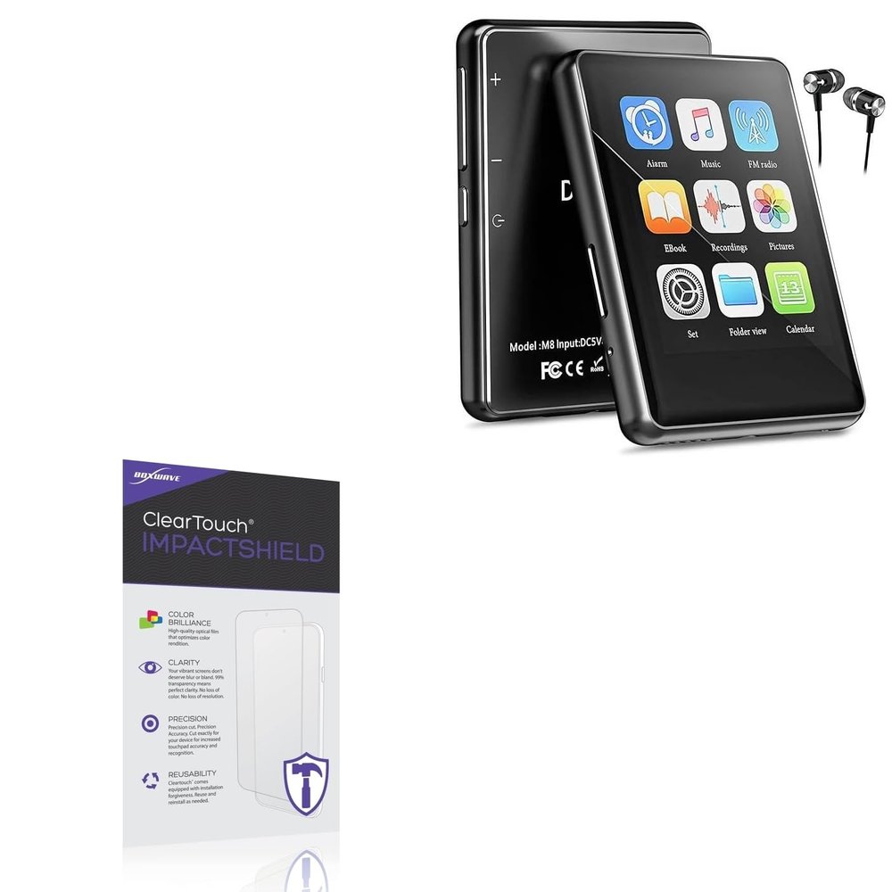 BoxWave Screen Protector Compatible With Decklit 80GB Portable Mp3 Player (2.4 in) - ClearTouch ImpactShield (2-Pack), Impenetrable Screen Protector Flexible Film