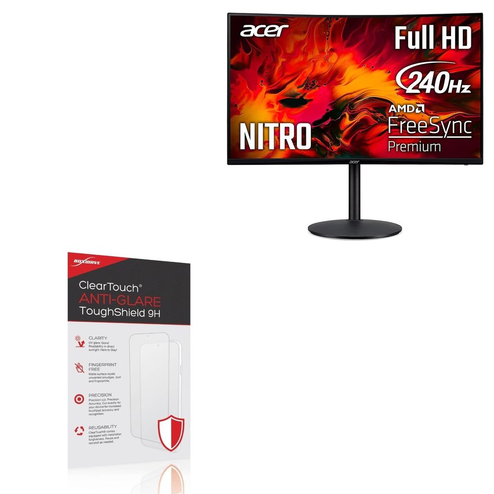 BoxWave Screen Protector Compatible With Acer Nitro XZ0 (XZ320Q) - ClearTouch Anti-Glare ToughShield 9H (2-Pack), Anti-Glare 9H Tough Flexible Film Screen Protector