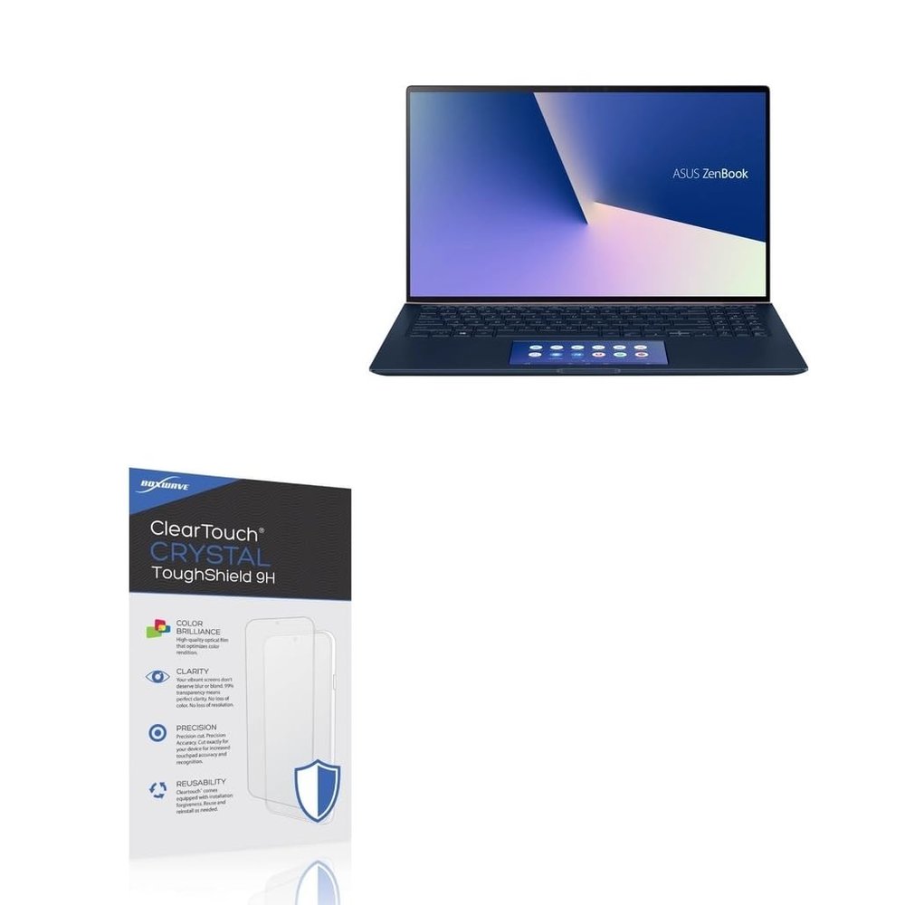 BoxWave Screen Protector Compatible With ASUS ZenBook 15 UX534FTC - ClearTouch Crystal ToughShield 9H (2-Pack), Clear 9H Tough Flexible Film Screen Protector