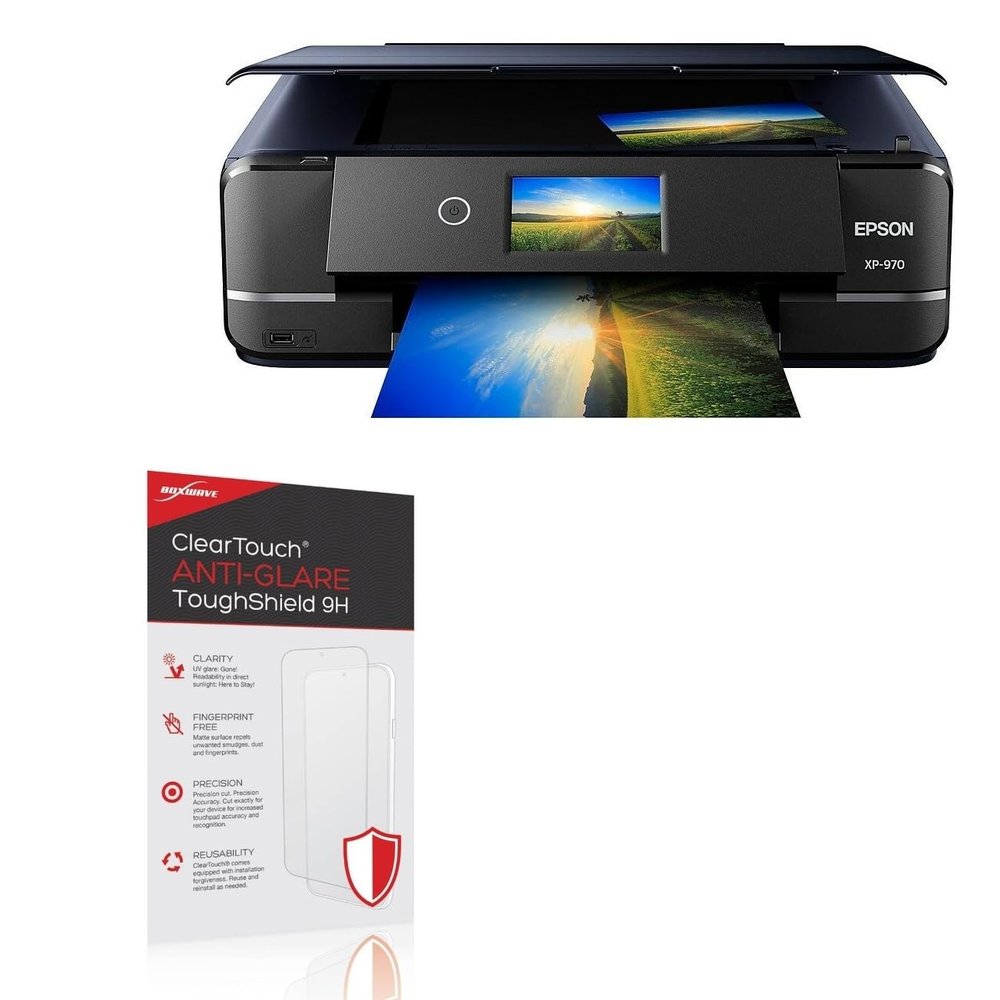 BoxWave Screen Protector Compatible With Epson Expression Photo XP-970 - ClearTouch Anti-Glare ToughShield 9H (2-Pack), Anti-Glare 9H Tough Flexible Film Screen Protector