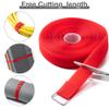 1" x32Ft Hook and Loop Straps with 50 Metal Buckles, Adjustable Fastening Cable Straps, Free Cut Length, Reusable Nylon Cable Ties for Organizer or Storage, Red view 3