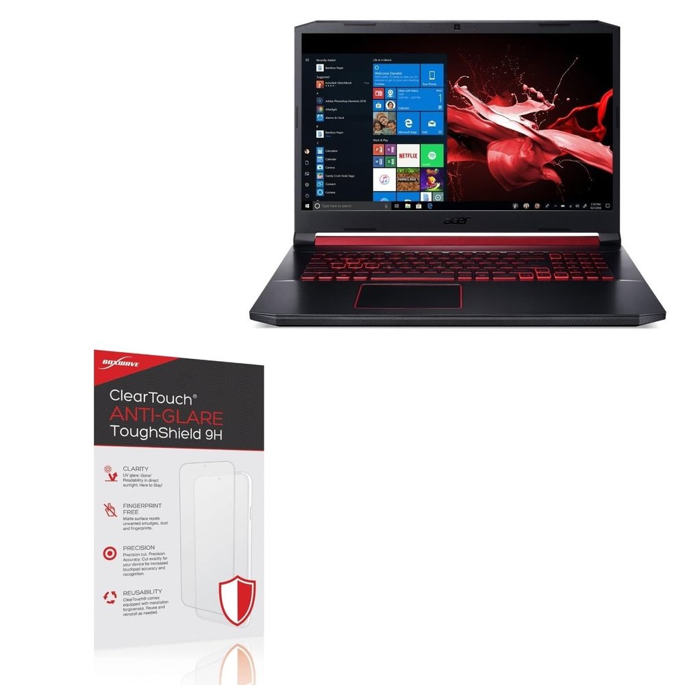BoxWave Screen Protector Compatible With Acer Nitro 5 (AN517-51) - ClearTouch Anti-Glare ToughShield 9H (2-Pack), Anti-Glare 9H Tough Flexible Film Screen Protector