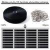 1.5" x32Ft Hook and Loop Straps Cinch Straps Heavy Duty with 32 Metal Buckles, Adjustable Fastening Cable Straps, Free Cut Length, Reusable Nylon Cable Ties for Organizer or Storage, Black view 2