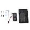 4B Aluminum Alloy Case CNC Machined Cooling Enclosure with Dual Fans Heat Dissipation Protection Box for 4B Black (Aluminum Alloy housing + Dual Fans) view 1