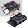 4B Aluminum Alloy Case CNC Machined Cooling Enclosure with Dual Fans Heat Dissipation Protection Box for 4B Black (Aluminum Alloy housing + Dual Fans) view 2