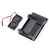 4B Aluminum Alloy Case CNC Machined Cooling Enclosure with Dual Fans Heat Dissipation Protection Box for 4B Black (Aluminum Alloy housing + Dual Fans) view 4